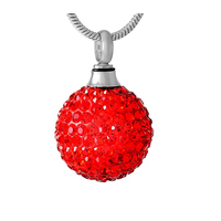 Pequeña urna de acero inoxidable colorida, impermeable, duradera y segura, con forma de bola, apta para mascotas, para guardar cenizas, collar de joyería conmemorativa.