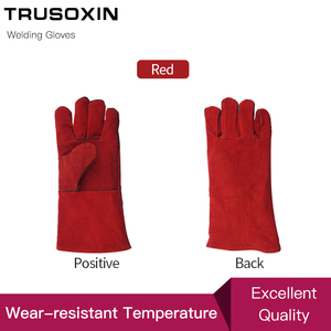 Gants de soudage en cuir, anti-coupure, résistants à la température, ignifuges, gants de sécurité pour le travail, protection des mains - Product Image 3