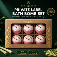 Bombe de bain effervescente artisanale au beurre de karité et à la citronnelle, hydratante et rafraîchissante, pour tous types de peaux, OEM ODM 100g