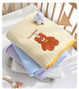 Motif de dessin animé coton gaze à six couches <span class=keywords><strong>serviette</strong></span> de bain nouveau-né bébé couverture de bain couverture enfants infantile bain emballage Unique à six couches - Product Image 5