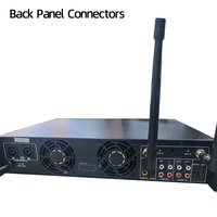 Amplificateur de karaoké avec microphones sans fil UHF et télécommande, numérique 3-en-1, 2x700W, pour KTV domestique et usage professionnel