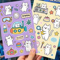 Feuilles d'autocollants prédécoupés personnalisés avec logo, autocollants Kawaii imperméables, feuilles d'autocollants de dessins animés