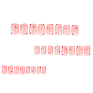 <span class=keywords><strong>Uñas</strong></span> Postizas Cortas Cuadradas de ABS con Diseño de Flores Rosas, <span class=keywords><strong>Uñas</strong></span> Artificiales de Alta Calidad, 24 Piezas, <span class=keywords><strong>Uñas</strong></span> Adhesivas - Product Image 2