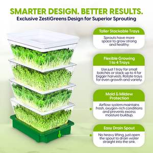 Kit de Cultivo de Microgreens para Uso Doméstico, Caja para Germinar Frijoles, Guisantes y Trigo, Orgánico y Saludable - Product Image 5