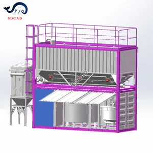 Yatay ve cıvatalı silo harç tesisi çimento karıştırma sistemi ile hafif çelik uçucu kül bulamaç karıştırma tankı