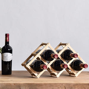 Estante de madera para almacenamiento de vino, estante de exhibición para encimera apilable de madera, soporte plegable para botellas de vino y Mesa - Product Image 3