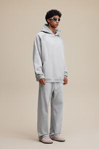 Sweat à capuche en molleton de coton surdimensionné pour homme avec logo personnalisé, nouveaux styles avec impression en relief brodée, sweat à capuche décontracté d'automne, sweat à capuche vierge - Product Image 5