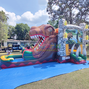 Wet or dry dual lane <b>large</b> outdoor <b>inflatable</b> bounce house water slide combo bouncer for kids party - Product Image 2