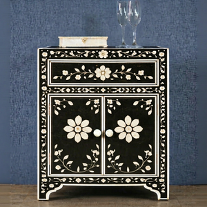 Modern Eco-Friendly Bone Inlay Round Side Table <b>Baptism</b> <b>Decorative</b> Handmade Accent Table - Product Image 1