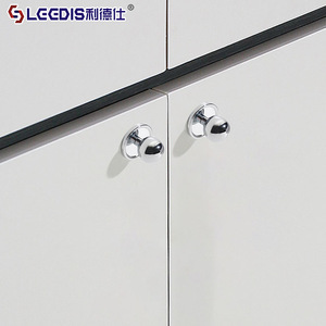 LCCDIS Cabinet Knobs Chrome Plated Zinc Alloy Round Spherical Minimalist Style <b>Single</b> Hole <b>Wardrobe</b> Drawer Handle - Product Image 2
