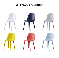 Chaise de salle à manger en PP colorée et économique du Hebei en stock, avec coussin personnalisé en stock