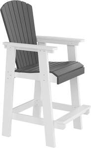 आउटडोर लंबा एट्रोनडाक कुर्सियां उच्च पीठ सफेद + ग्रे पेटियो डाइनिंग होटल Hdpe आरामदायक स्टाइलिश - Product Image 3