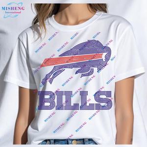 Готовый к отправке логотип спортивной команды на заказ футбол горный хрусталь переводное железо на горный хрусталь Пользовательский логотип - Product Image 2