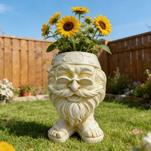 Maceta Creativa de Resina con Forma de Cara y Chanclas, Decoración de Jardín, Macetas para Exteriores para Girasoles y Plantas Verdes - Product Image 4