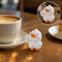 Figurines de canards miniatures en PVC, décorations pour tableau de bord de voiture, porte-clés, artisanat, ornements de canards, vente chaude