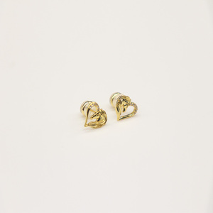 Boucles d'oreilles pendantes Heart Ladder avec diamants de 0.19 ct de clarté VS-SI pour cadeau disponibles en or jaune blanc rose-Certifié IGI - Product Image 2