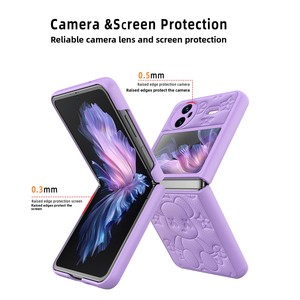 เคสโทรศัพท์ชางกูสำหรับวีโว่ เอ็กซ์ ฟลิป ดีไซน์ลายการ์ตูนรูปหมี เนื้อสัมผัสคล้ายหนัง พร้อมตัวป้องกันเลนส์เพื่อป้องกันความเสียหาย - Product Image 2