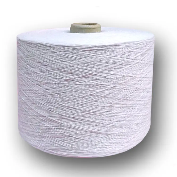 100% Spun Polyester Virgin 20s/1 24s/1 30s/1 40s/1 Semi Dull wholesale Raw White Ring Spun Yarn