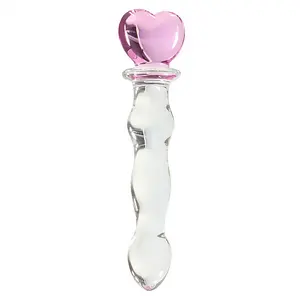 Grand gode en verre rose Pyrex Stimulation Glass Sex Toys Gode en verre pour adultes
