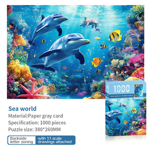 Puzzle personnalisé de 1000 pièces, choix de matériaux (papier, bois, plastique), revêtement satiné, zones codées, conforme ASTM, boîte recyclée, qualité supérieure, robuste - Product Image 1