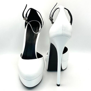 Sandales à plateforme épaisse pour femmes, grande taille 45, en cuir verni, coupe large, talons hauts, avec lanières de cheville, imprimé animal, bout rond, pour l'été - Product Image 5