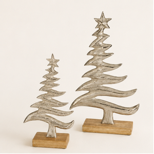 งานประติมากรรมต้นคริสต์มาสอะลูมิเนียมเคลือบทองเหลืองแบบพรีเมียม ตกแต่งอย่างหรูหราสำหรับเทศกาล ตกแต่งบ้านและสำนักงานในช่วงวันหยุด - Product Image 4