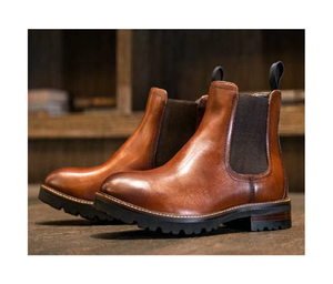Botas Chelsea de Tobillo con Tacón Bajo, Diseño Elegante, de Moda, Clásicas, Ligeras, Retro, Impermeables, de Cuero Genuino de Alta Calidad Personalizadas - Product Image 1