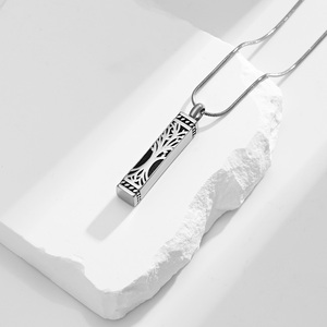 生命の木記念灰ロケット女性男性のための灰のための壷ネックレス - Product Image 3