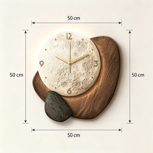 Orologio <span class=keywords><strong>da</strong></span> <span class=keywords><strong>Parete</strong></span> Artistico con Superficie Lunare e Retroilluminazione LED - Grande, Moderno, con Texture in Pietra, Adatto per Soggiorno e Camera <span class=keywords><strong>da</strong></span> Letto - Product Image 3