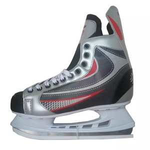 Produzione professionale nuovo stile Hockey su ghiaccio <span class=keywords><strong>pattini</strong></span> colore nero uso invernale fodera in rete da uomo PU superiore - Product Image 5