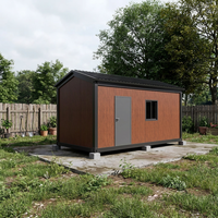 Casa Contenedor de Diseño Industrial Transpirable con Textura de Madera Premium, Estructura de Techo Inclinado para Turismo Ecológico, Oficina o Villa