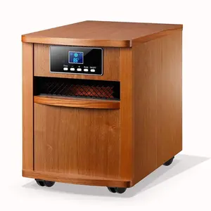 Vendita all'ingrosso legno elettrico riscaldatore-IWH-01 mobile 1500w riscaldatore elettrico portatile digitale a infrarossi cabinet in legno riscaldatore con telecomando