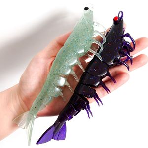 Leurre de pêche géant en TPE souple et plat de 225 mm, 38 g, luminescent, imitation crevette, pour eau salée - Product Image 1