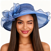 Chapeau bibi formel pour femme - Motif dentelle Kentucky Derby, chapeau de mariée en organza pour l'église, les goûters et les mariages