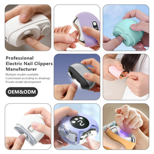 Portable Electric <b>Nail</b> <b>Clipper</b> <b>For</b> Children With Child Protection Cover Blue Color Round Design Battery Powered - Product Image 5