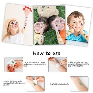 Set di adesivi per tatuaggi temporanei di stili misti per ragazze e ragazzi, tatuaggi a <span class=keywords><strong>farfalla</strong></span> di animali dinosauri spaziali per la festa di compleanno dei bambini - Product Image 6