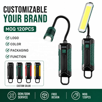 Anpassbare Wasserdichte Wiederaufladbare Magnetische Aluminiumlegierung COB Arbeitsleuchte 3 Modi Weißer Laser Dimmbare Tragbare Gartenlampe