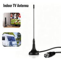Antenne TV intérieure DVB-T2 ATSC pour chaînes locales gratuites, maison, camping-car, camping, HDTV, antenne magnétique avec câble de 1,5 m