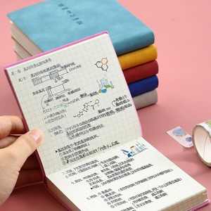 Portable <b>Small</b> Composition Notebook PU Imitation Leather Hardcover Thermal Binding Printed Artistic Journal Student Mini Memo - Product Image 4