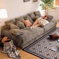 Canapé paresseux nordique en velours côtelé épais, assise ultra-large, amovible et lavable, en suède, pour chien, compressé sous vide