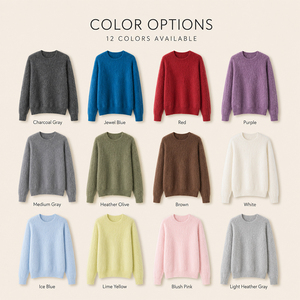 Pull en cachemire uni à col rond pour femme, automne-hiver, avec logo personnalisé, haut de gamme, doux, chaud et luxueux - Product Image 4