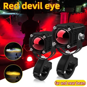 Fari Fendinebbia Moto Angel Eye Rossi a LED Luce Stroboscopica Mini Luci di Guida Lampada da Lavoro DRL per Auto Camion SUV ATV - Product Image 2