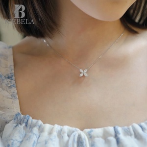 Joyería fina de moda única, chapado en oro de 18 quilates, Plata de Ley 925, trébol de cuatro hojas, collares con colgante de circón para niñas - Product Image 5