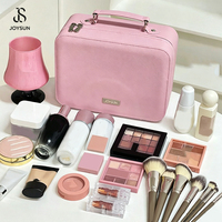 JOYSUN Vente en gros de trousses de maquillage personnalisées pour femmes, grande capacité, trousse de maquillage portable de voyage, boîte de rangement pour cosmétiques avec miroir