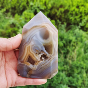 Usine Directe Naturel Poli <span class=keywords><strong>Rare</strong></span> Agate Géode Tours Amour-Thème Guérison Cristal Point Obélisque pour Décoration Cadeaux Souvenirs - Product Image 2