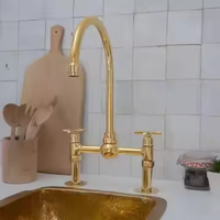 Robinet de cuisine moderne 8 pouces à 3 poignées en laiton non revêtu pour salle de bain
