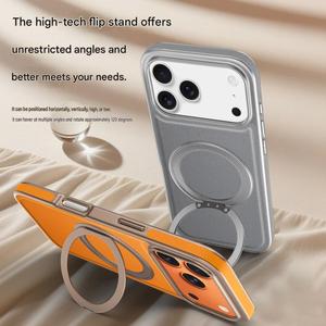 Funda Magnética de Cuero PU para iPhone 17 16 15 14 13 Pro Max 17 Air con Protección de 360 Grados °   Funda Antigolpes con Soporte de Anillo - Product Image 2