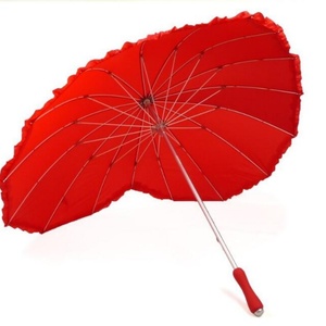 Manual Open 16 Ribs 23inch Irregular High Quality Heart Shape <b>Umbrella</b> with Lace - Product Image 1