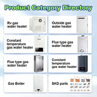 Chauffe-eau instantané au gaz NG/GPL 32L 64kW à échangeur de chaleur en cuivre, design moderne, protection anti-fuite, pour usage domestique