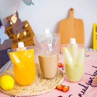 Sacs souples en plastique transparent de qualité alimentaire avec bec verseur pour eau, en stock